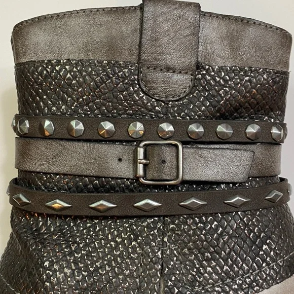 Remonte Leather Ankle Boots Grey Cheyenne Western Bootie Size 38 Fits 7.5 - Picture 10 of 14